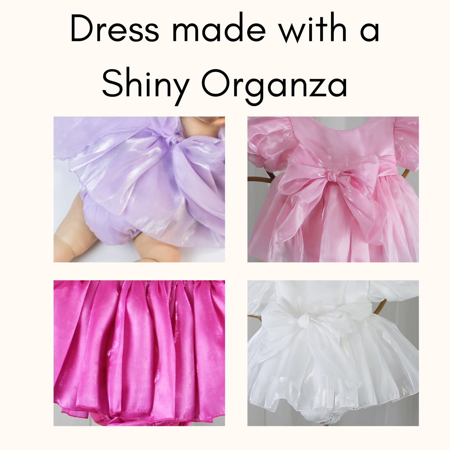 The Iris - Baby Shiny Organza Dress - White