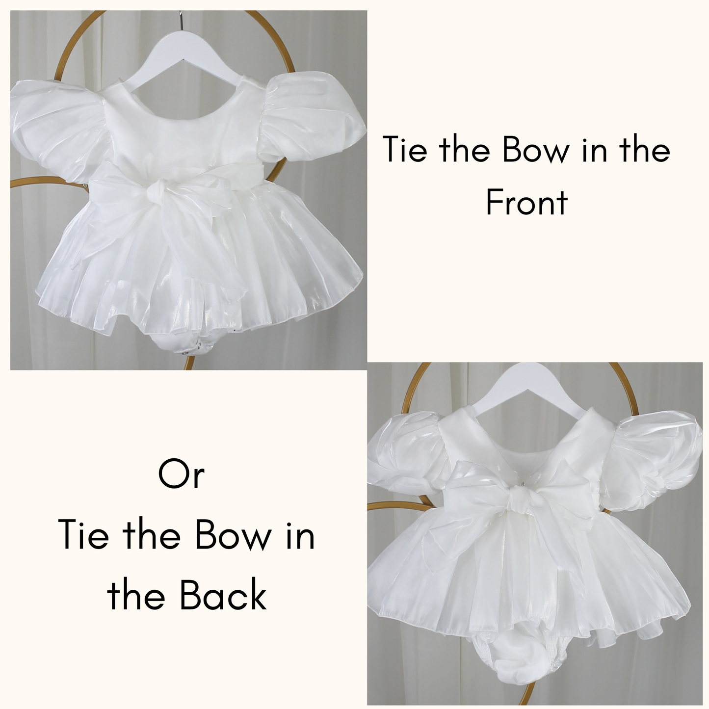 Girls White Organza Christmas Dress