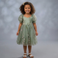 The Fall Wildflower - Girls Floral Dress - Sage