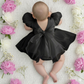 black baby girl dress in organza