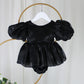 black baby girl dress in organza