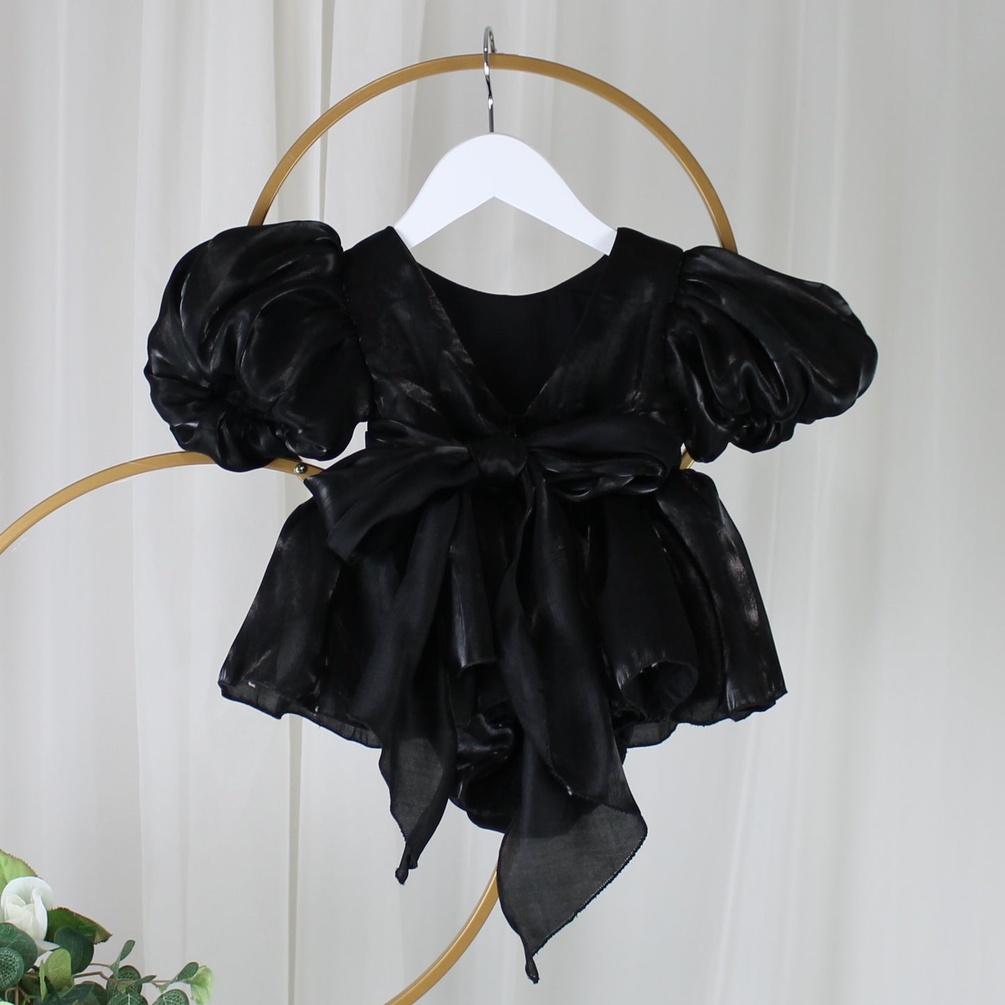 black baby girl dress in organza