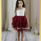 Flower girl dress in a tutu style burgundy tulle