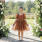 Flower Girl Dress in burnt orange floral
