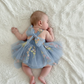 The Gardenia - Baby Floral Dress - Dusty Blue