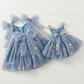 The Gardenia - Baby Floral Dress - Dusty Blue