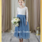Flower Girl dress in dusty blue for wedding