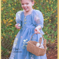 Girls Easter Dress in Dusty Blue Floral