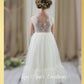 Boho flower girl dress in ivory tulle and lace