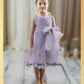 Floral flower girl dress in lavender embroidered tulle