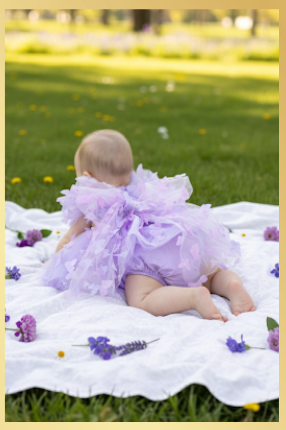 1st birthday romper for baby girl in a lavender ombre butterfly for fairy first birthday. 