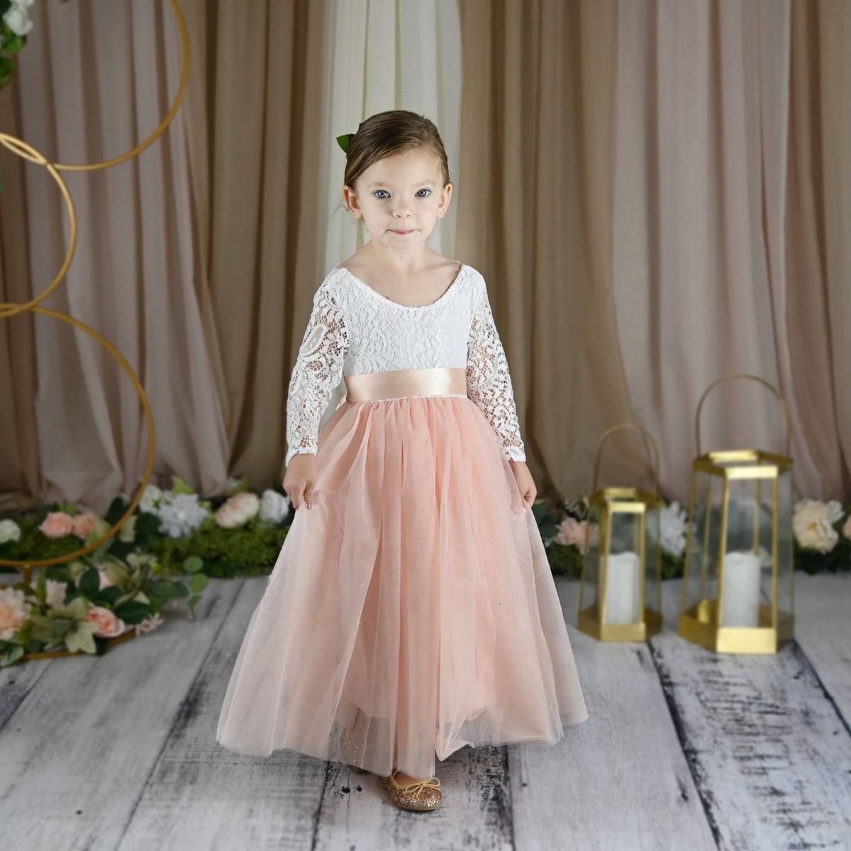 The Tulip - Light Peach Dress - Long Sleeve