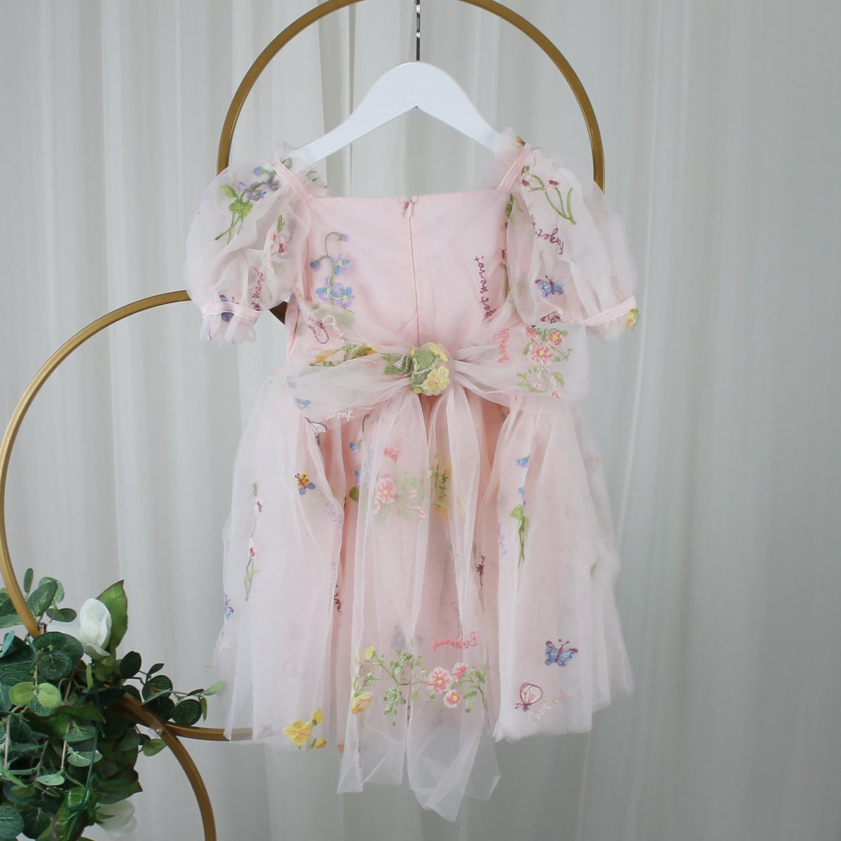 The Wildflower - Girls Floral Dress - Light Pink