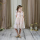 Pink Flower Girl Dress with embroidery flowers in tulle