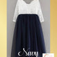 The Tulip - Long Sleeve - Navy Dress