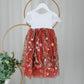 The Dahlia - Rust Floral Flower Girl Dress -Short Sleeve