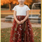 The Dahlia - Rust Floral Flower Girl Dress -Short Sleeve