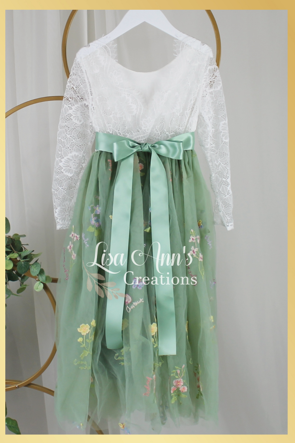 Girls Sage Easter Dress