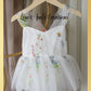 Easter girls or baby dress with floral embroidery