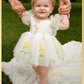 White Floral baby girl birthday dress