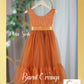 Burnt Orange Flower girl dress mermaid style and sleeveless