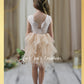 boho flower girl dress in champagne