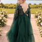 Hunter Green Flower Girl Dress in lace and tulle