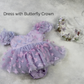 1st birthday romper for baby girl in a lavender ombre butterfly for fairy first birthday. 