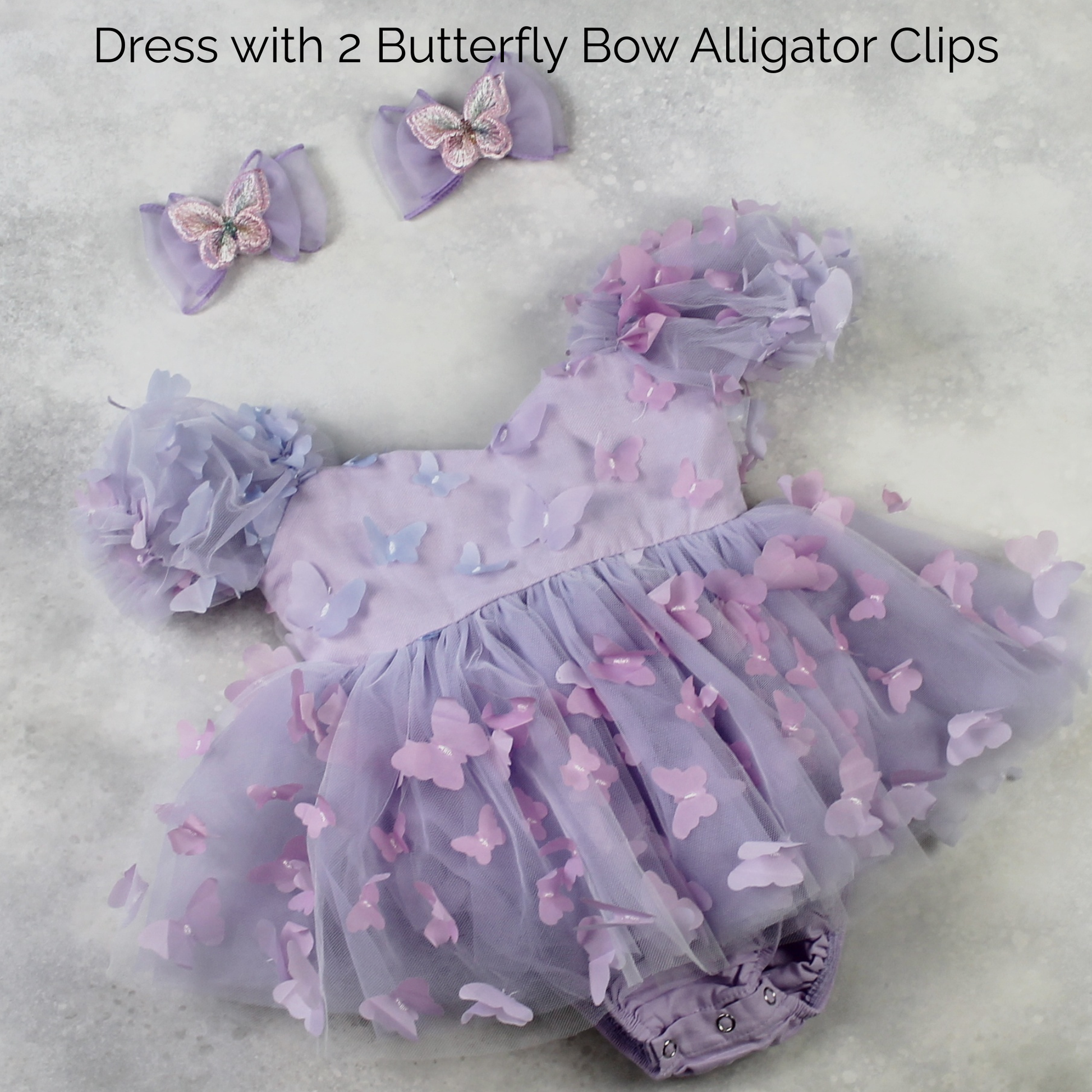 1st birthday romper for baby girl in a lavender ombre butterfly for fairy first birthday. 