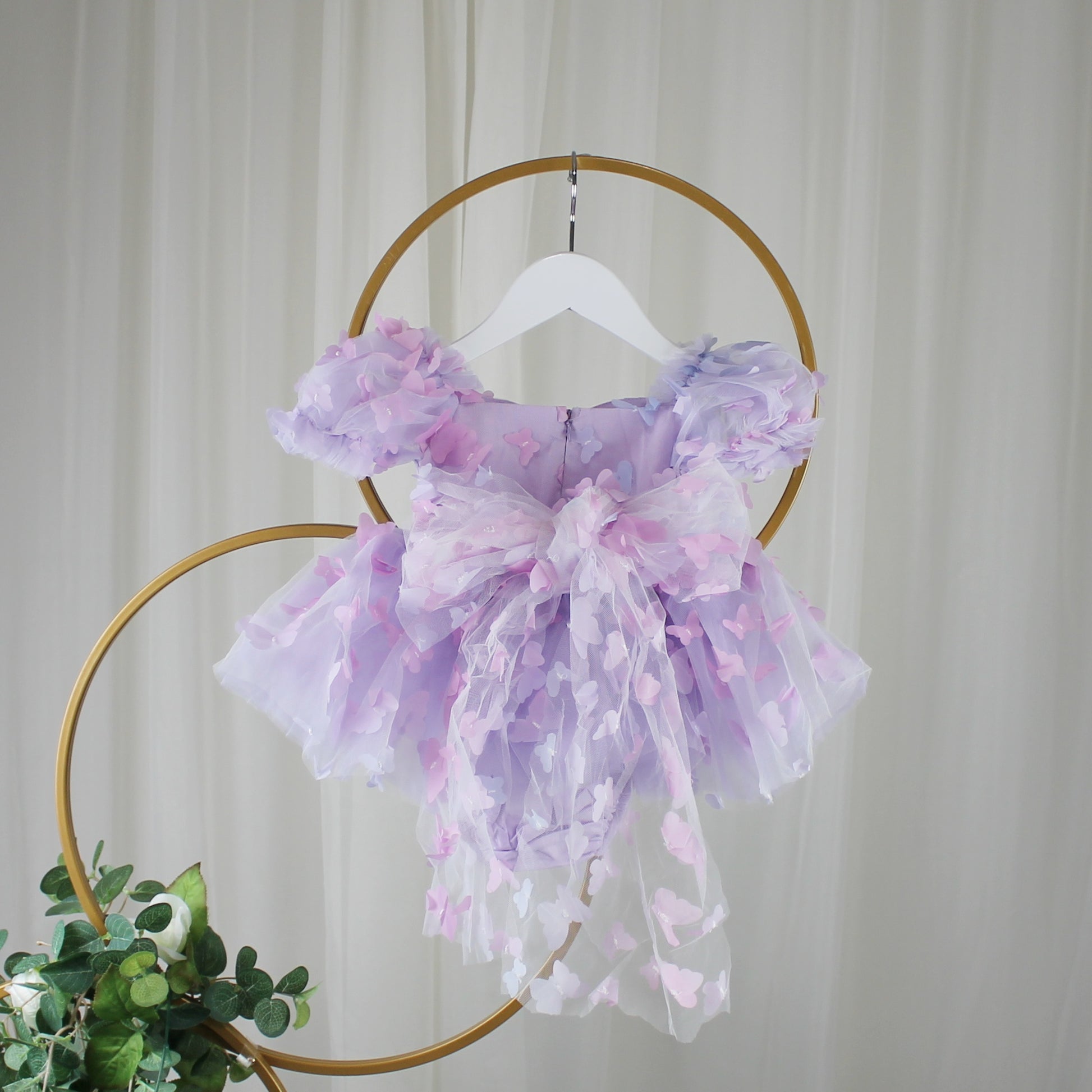 1st birthday romper for baby girl in a lavender ombre butterfly for fairy first birthday. 