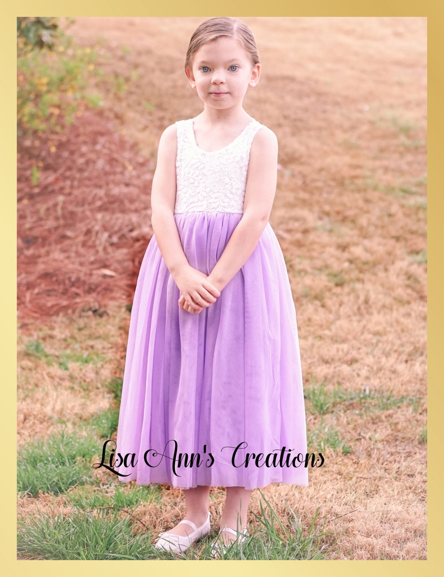 spring wedding with a lavender flower girl dress