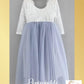 Long sleeve flower girl dress periwinkle tulle