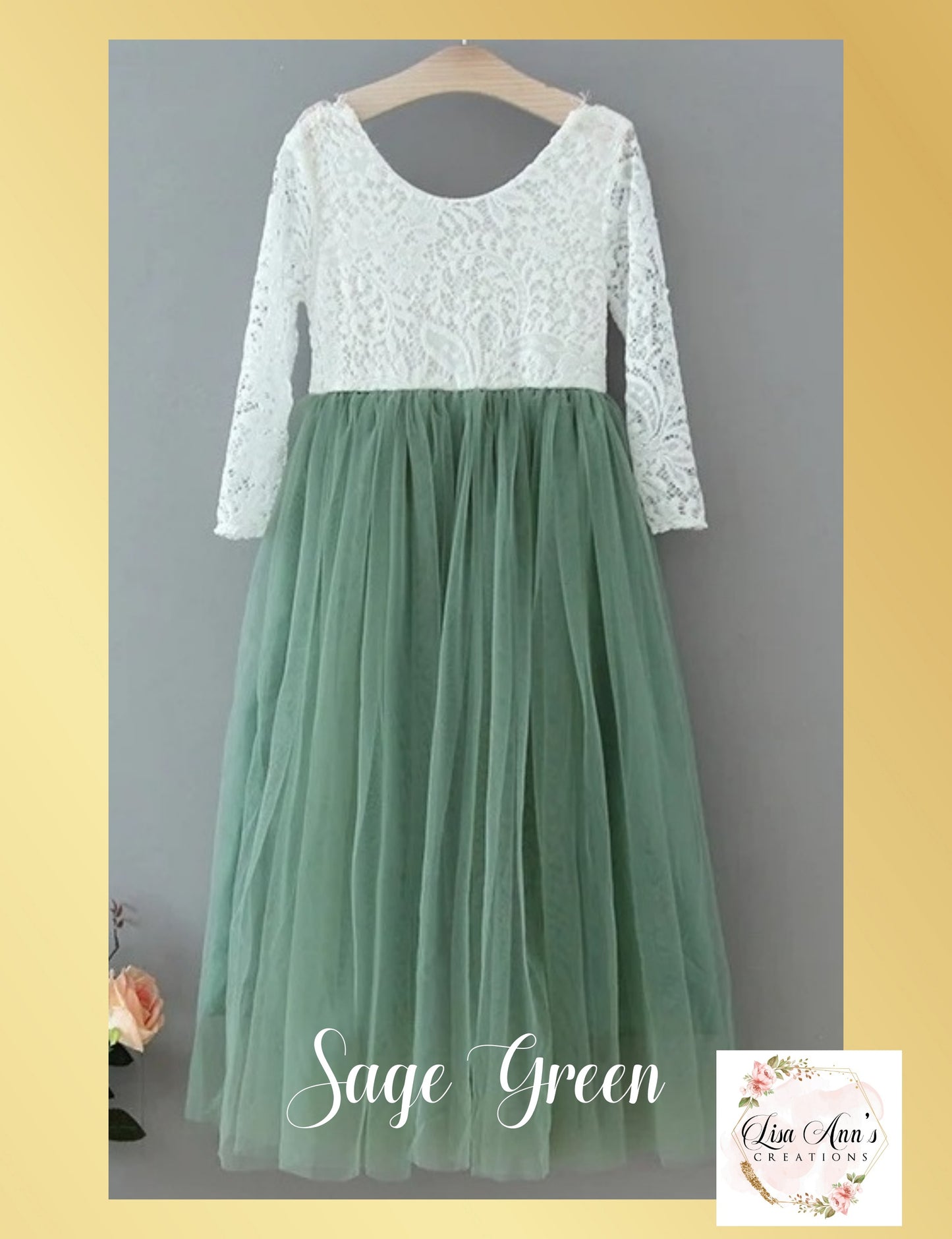 The Tulip - Sage Green Dress - Long Sleeve