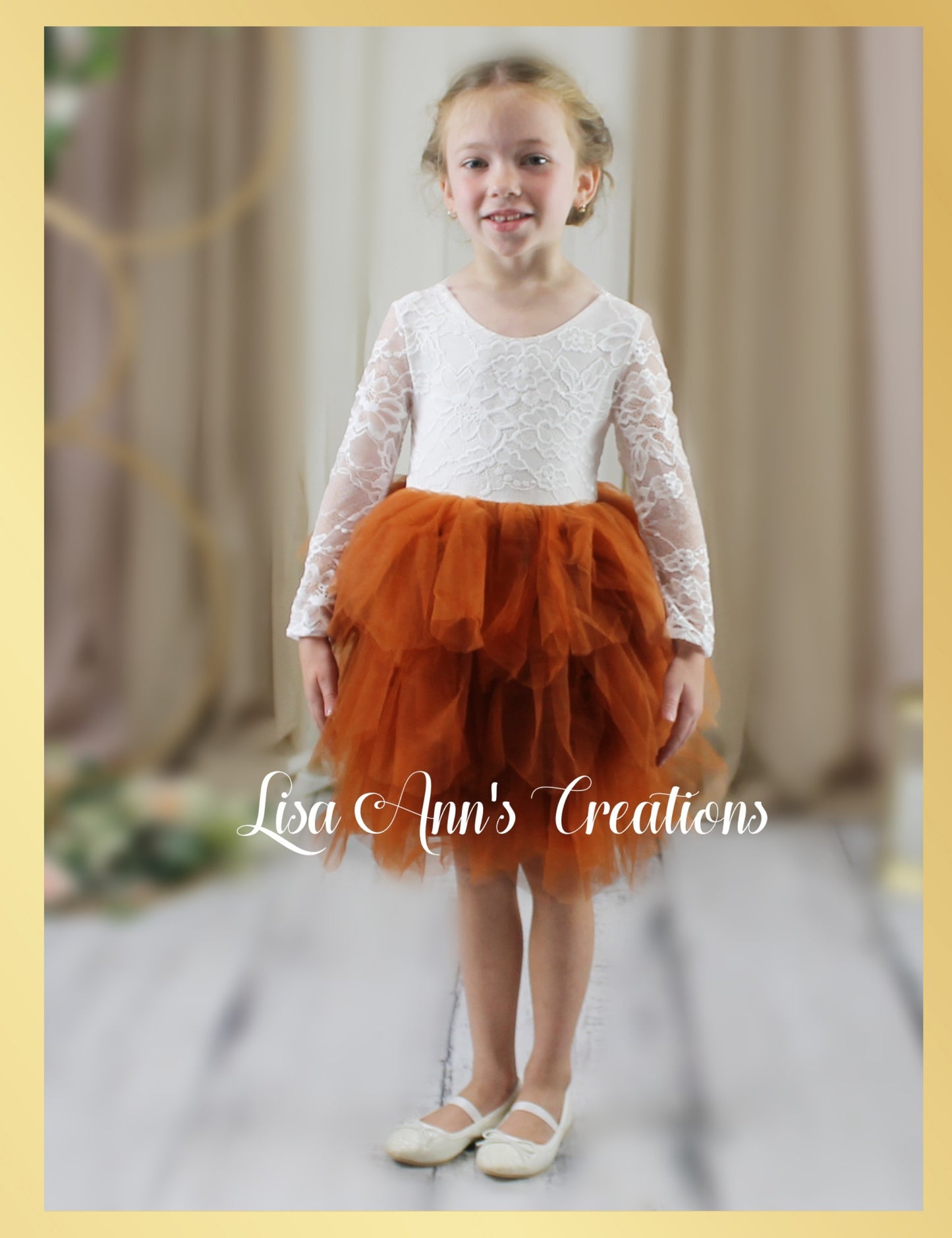 The Daisy - Burnt Orange Dress - Long Sleeve