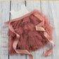 boho flower girl dress in dusty rose tulle sleeveless and knee length
