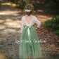 Junior Bridesmaid dress in sage tulle with white lace