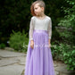 Junior bridesmaid dress lavender long sleeve